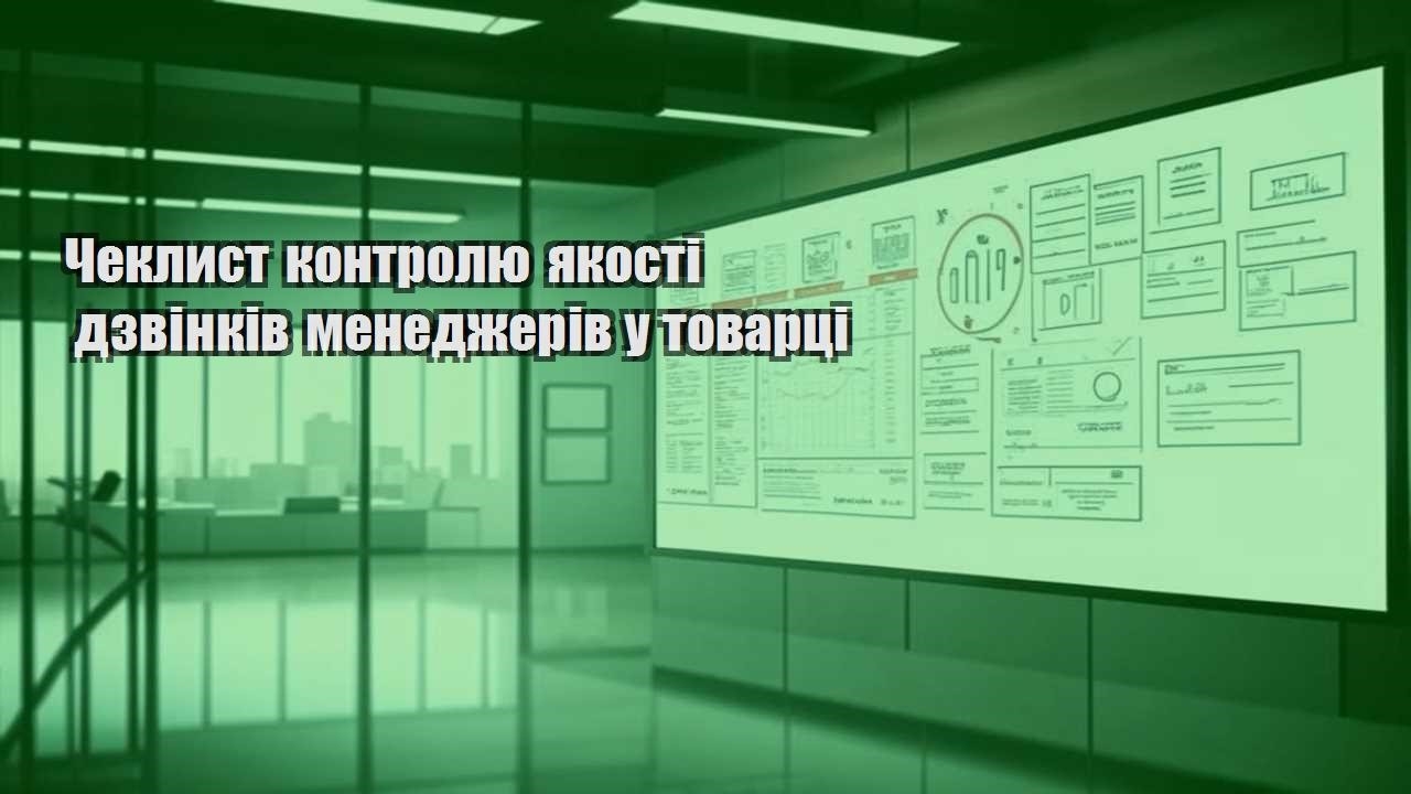 cheklyst kontrolyu yakosti dzvinkiv menedzheriv u tovarczi